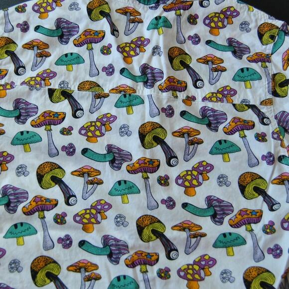 Trippy Mushroom ALAB Full Button Up Shirt Small - Picture 3 of 6